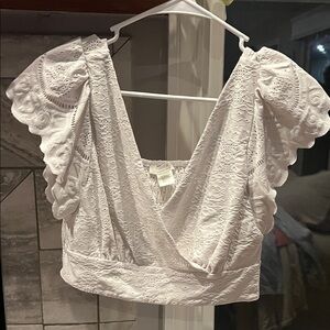 URBAN Romantics White Lace Crop Top